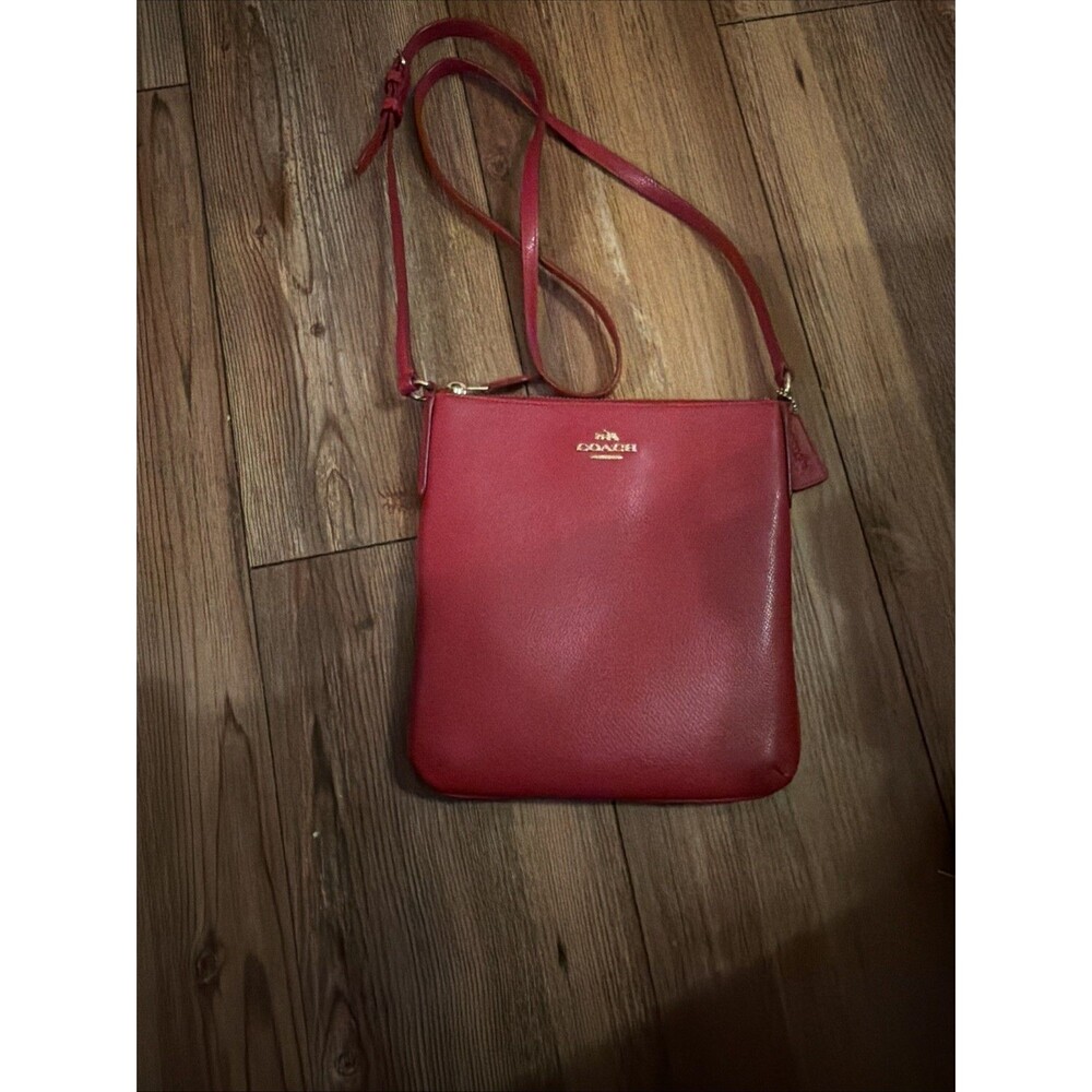 Coach North South Crossbody Bag-Red w/ Adjustable Strap Gold Hardware.Excellent! - Picture 15 of 16